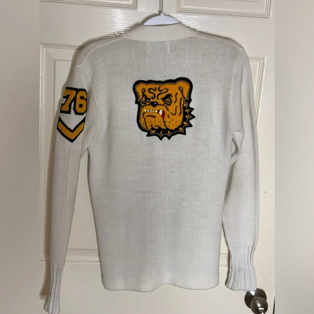 Vintage Late 60s - 70s Sand Knit Letter C Knit Letterman Cardigan Sweater Small​ - Picture 4 of 9